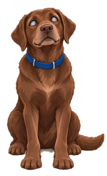 Maxwell, a chocolate lab