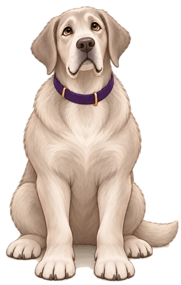 Scout, a silver lab