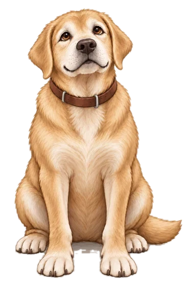 Stryker, an older yellow lab